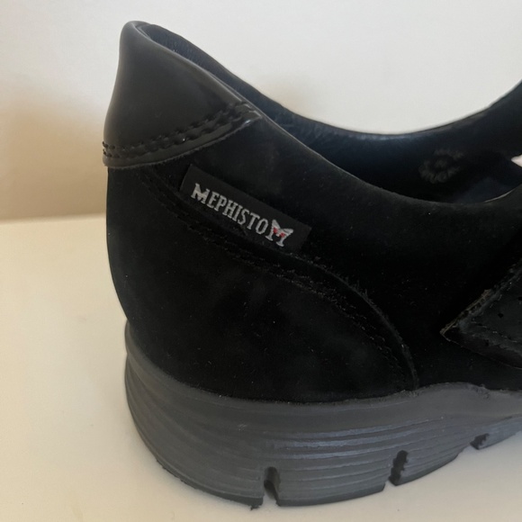 Mephisto Jenyfer Nucbuck Leather Mary Jane Comfort Flat Black womens Size 8 - Picture 6 of 6